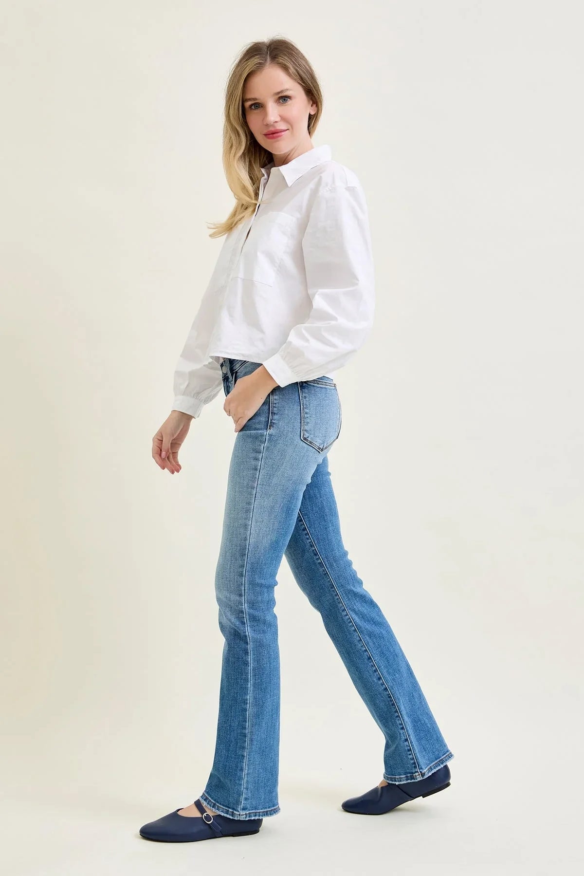Women's High Waist Straight Leg Jeans