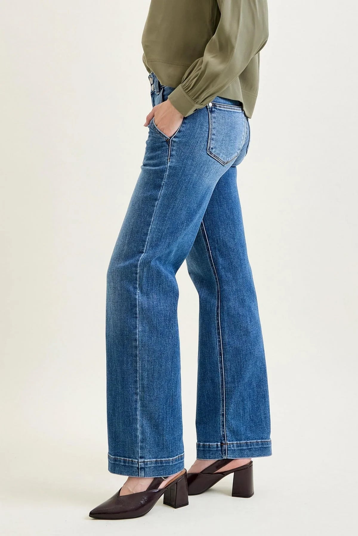 Women's High Waist Straight Leg Jeans