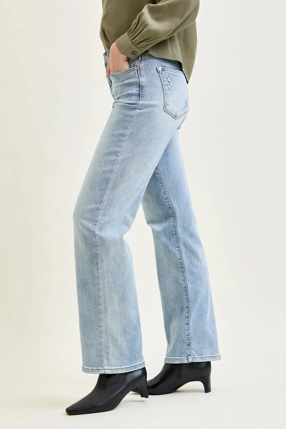 Women's High Waist Straight Leg Jeans