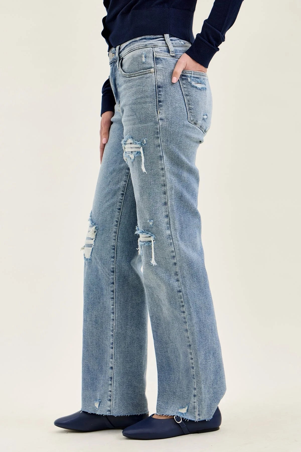 Women's High Waist Distr