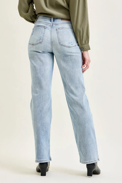 Women's High Waist Straight Leg Jeans